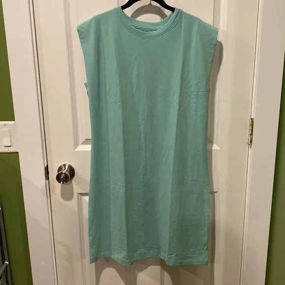 A New Day Sleeveless Tee Shirt Dress NWT Teal - Picture 5 of 11